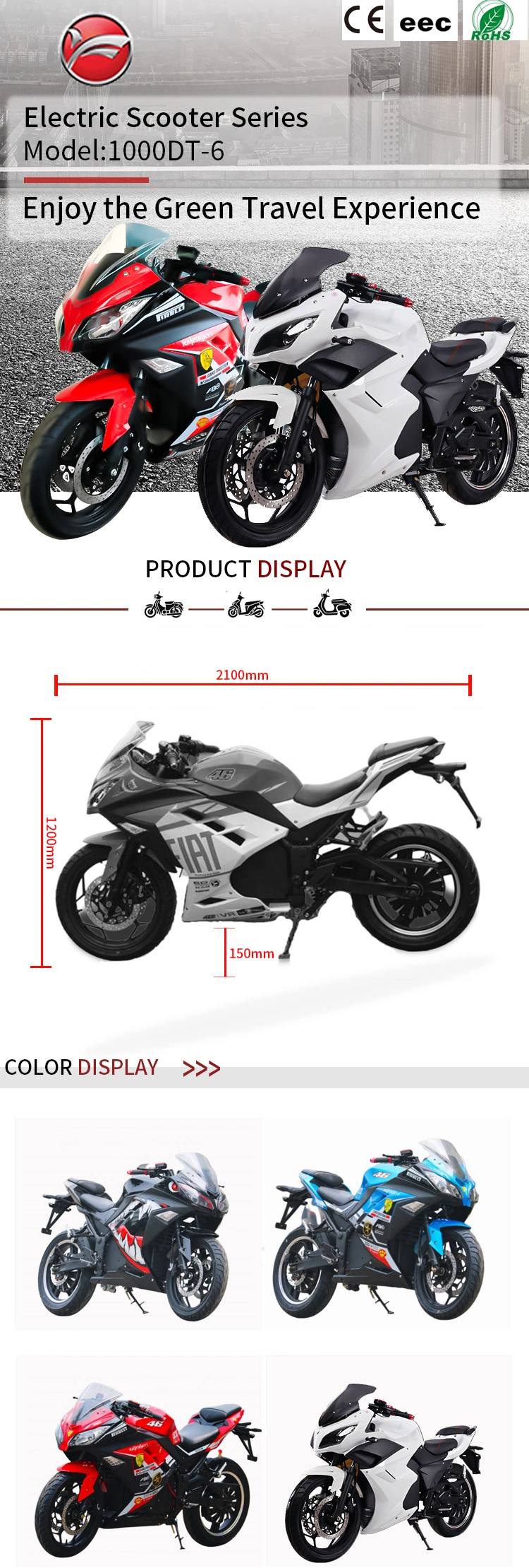 Two Wheels Electric Racing Bike Direct Best Quality Popular Cool OEM Electric Motorcycle 2000W-5000W Electric Racing Motorbikes Electric Motorbike Ebike