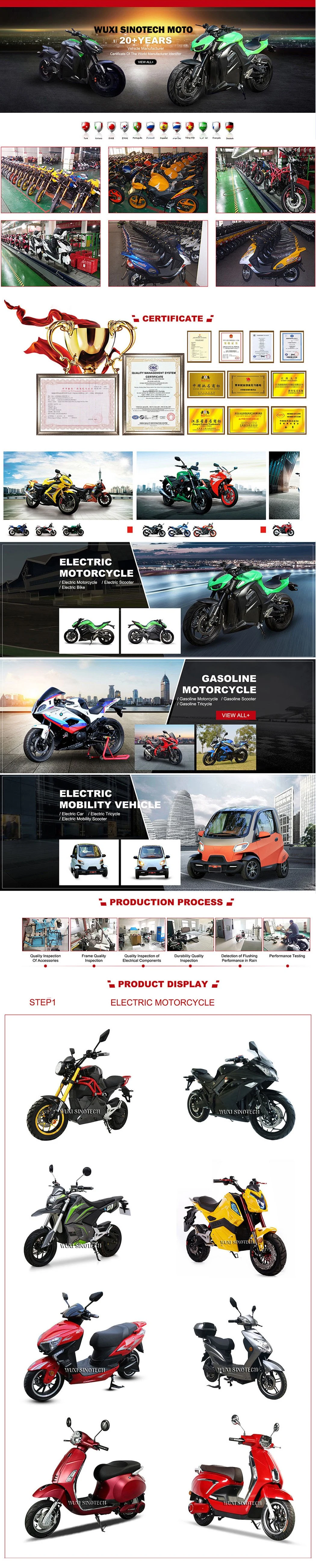 High Quality Electric Motorcycles 1000W 3000W 72V 2000W CKD Motorcycles Electric for Adult